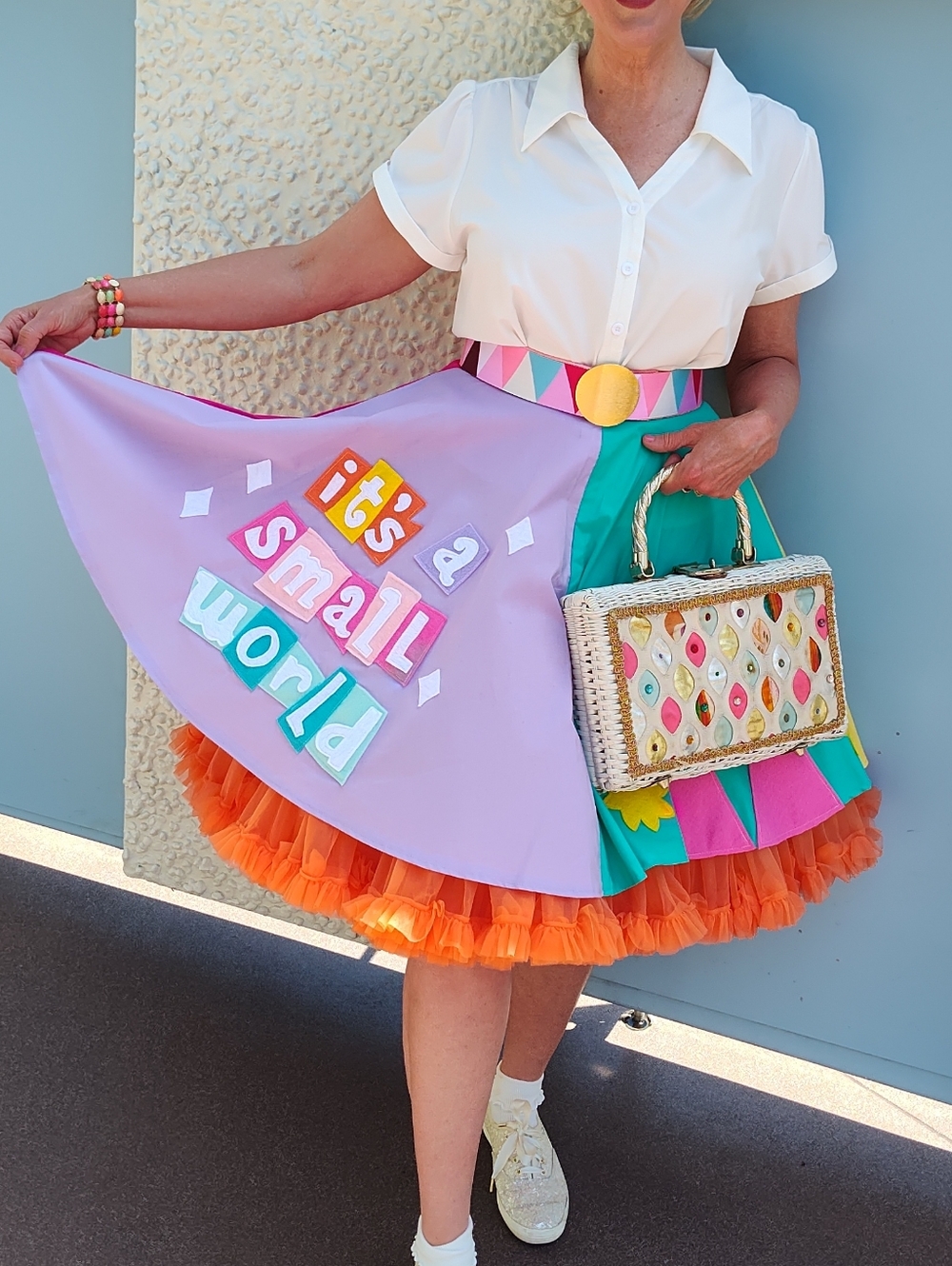 It's A Small World Cotton Felt Skirt Disney Size Large